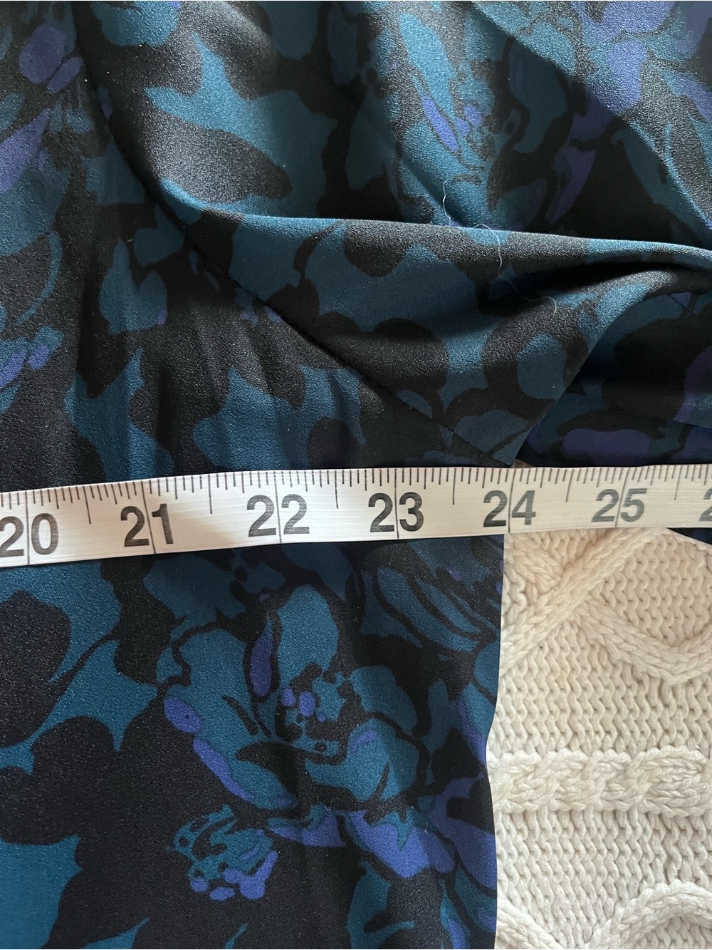 Loft Black Base Floral Long Sleeve Blouse in Dark Teal & Purple Accents Size XXL - Picture 15 of 16